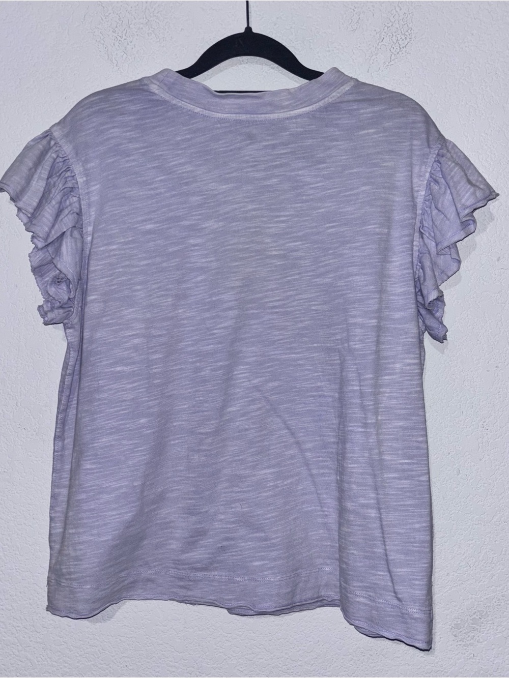 easel Lilac Short Sleeve Ruffle Tee